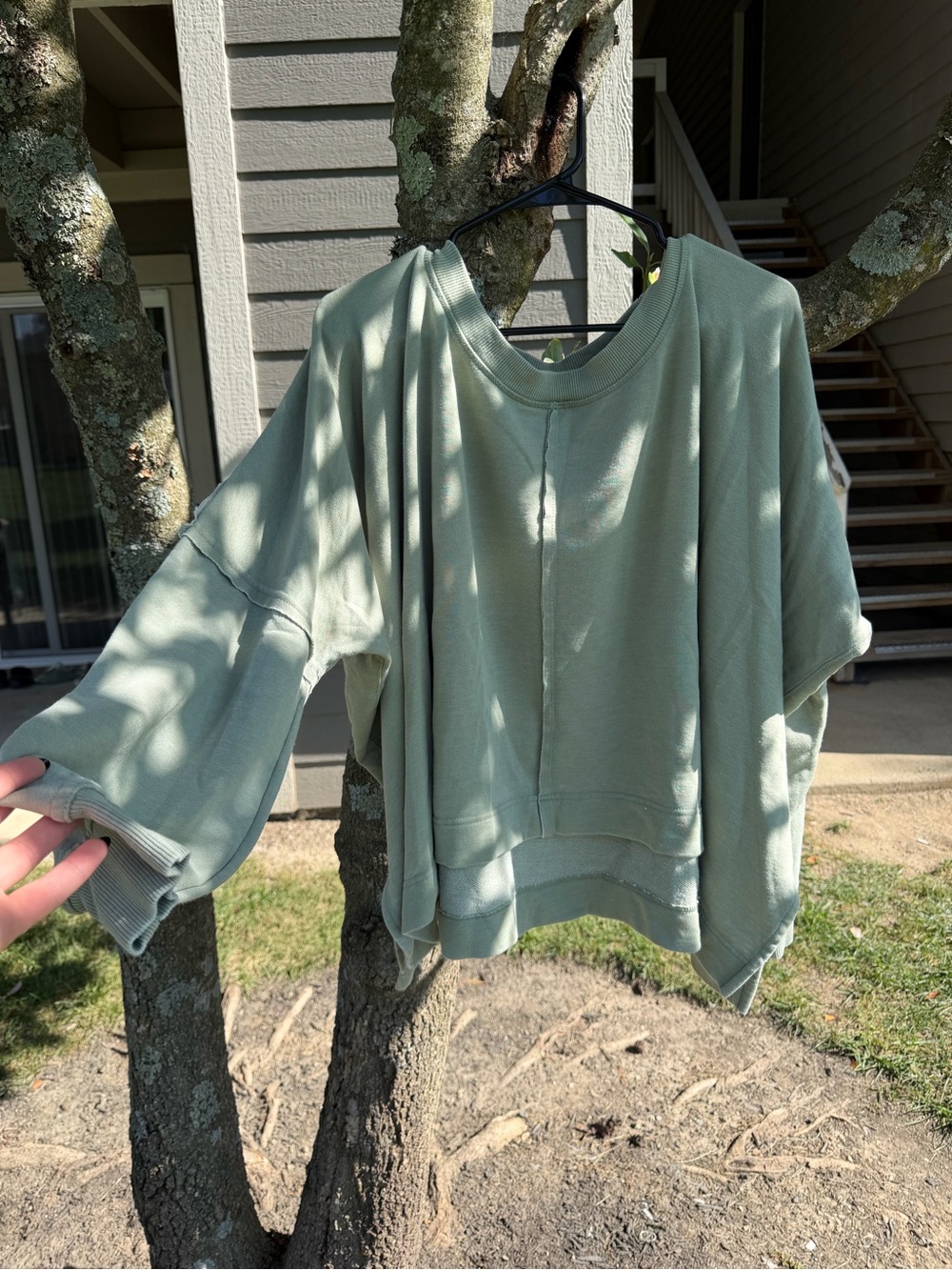 Light Sage Free People Oversized Women's Sweater